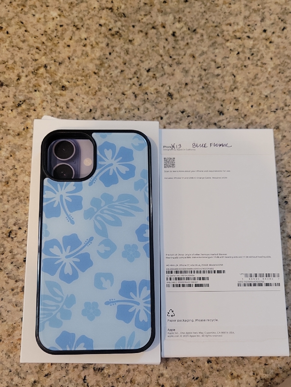 Apple Light Blue Floral iPhone Case 13